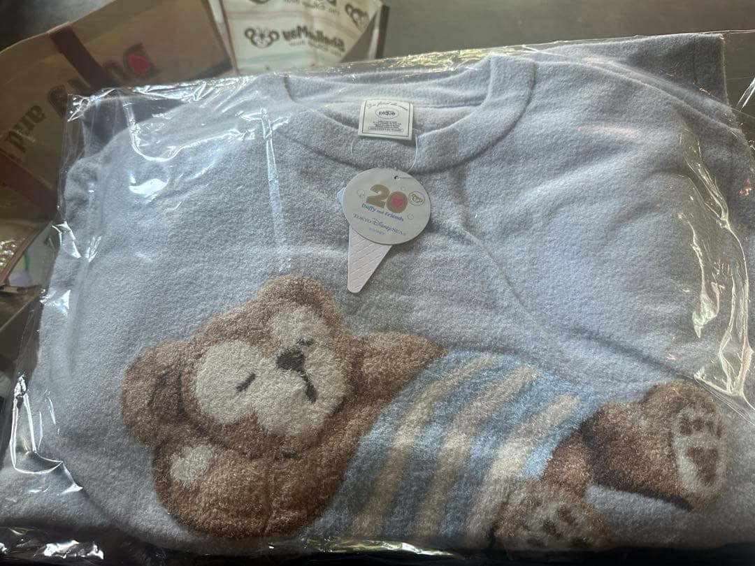 〖本日販売開始！〗ジェラピケ、ダッフィーコラボ半袖青