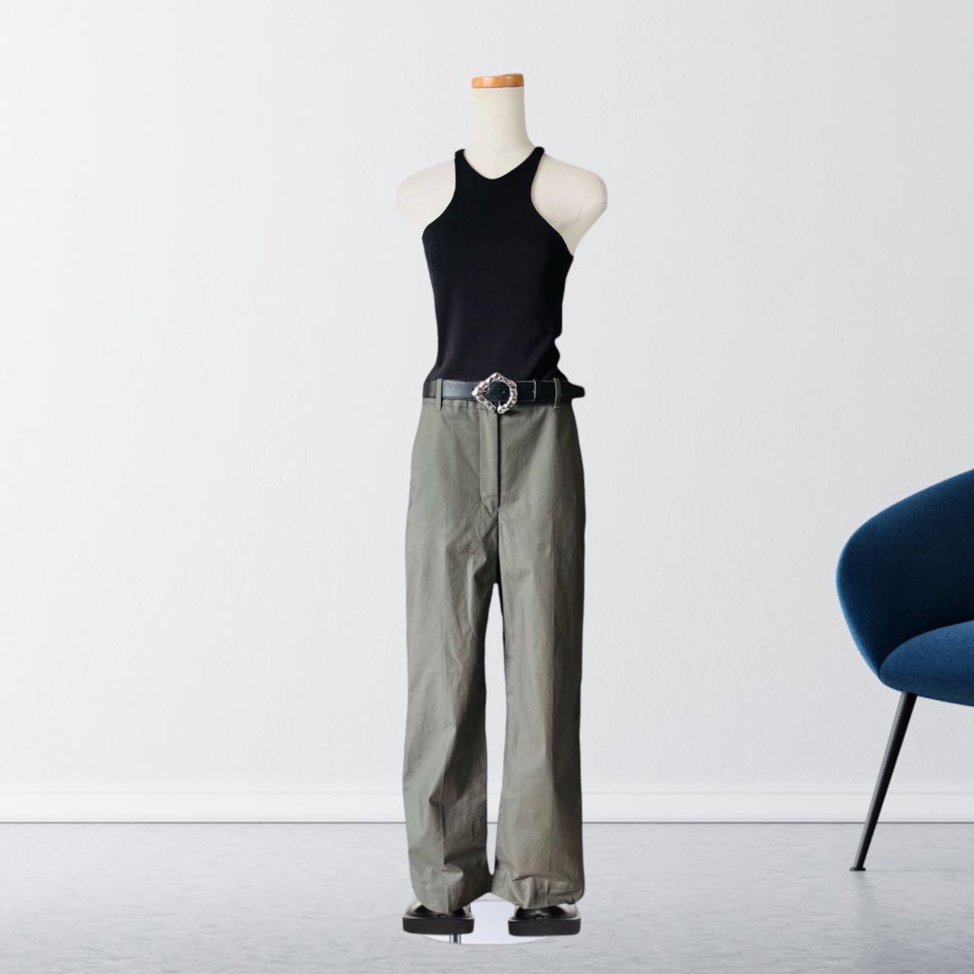 ３.１フィリップリム ノータック コットン パンツ 4 カーキ ARMY