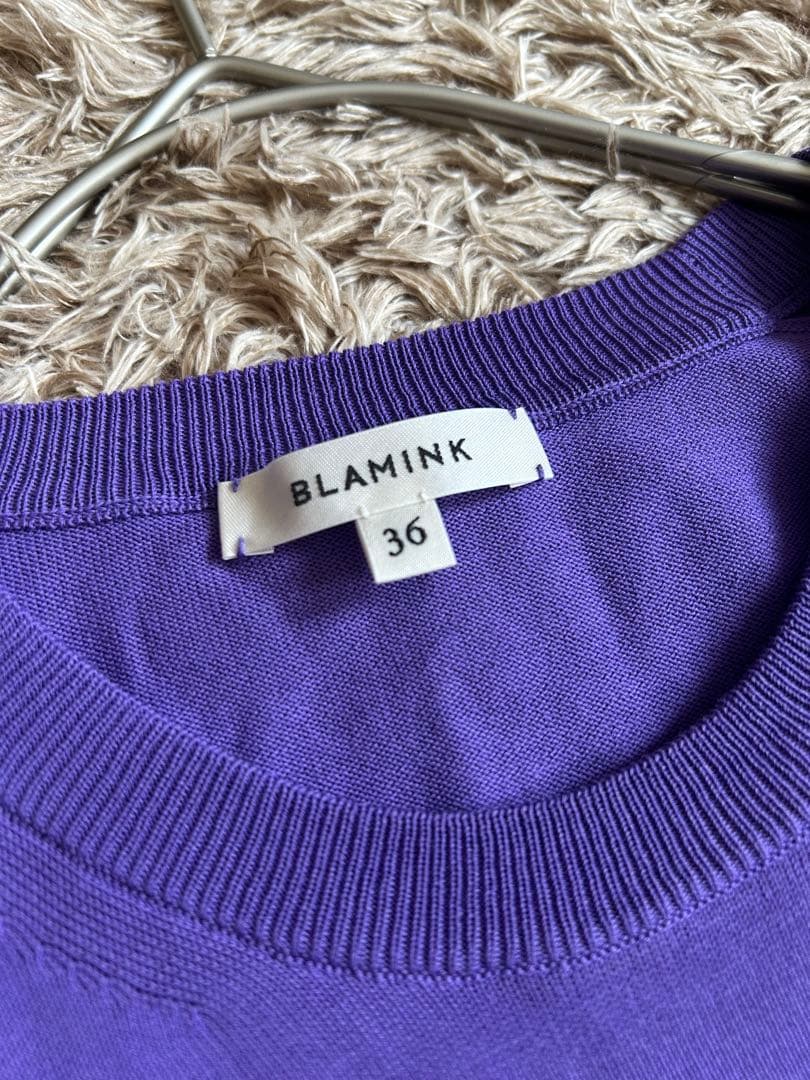 BLAMINK ブラミンク 半袖ニット 36 パープル SC 16G 美品