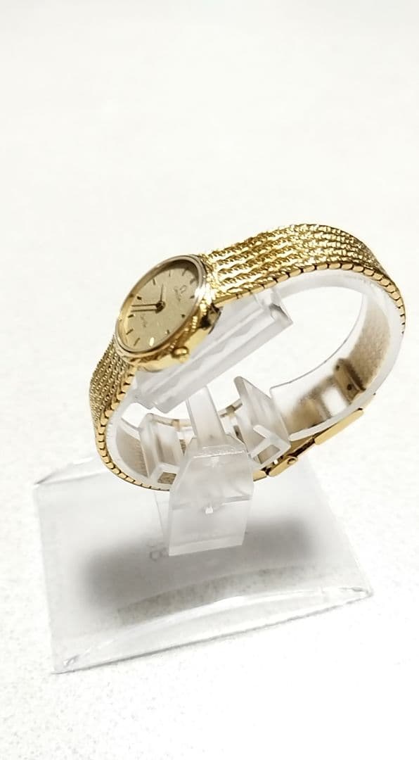 【極美品】OMEGA クォーツ 【GF 金張りケース／金張りメッシュベルト】
