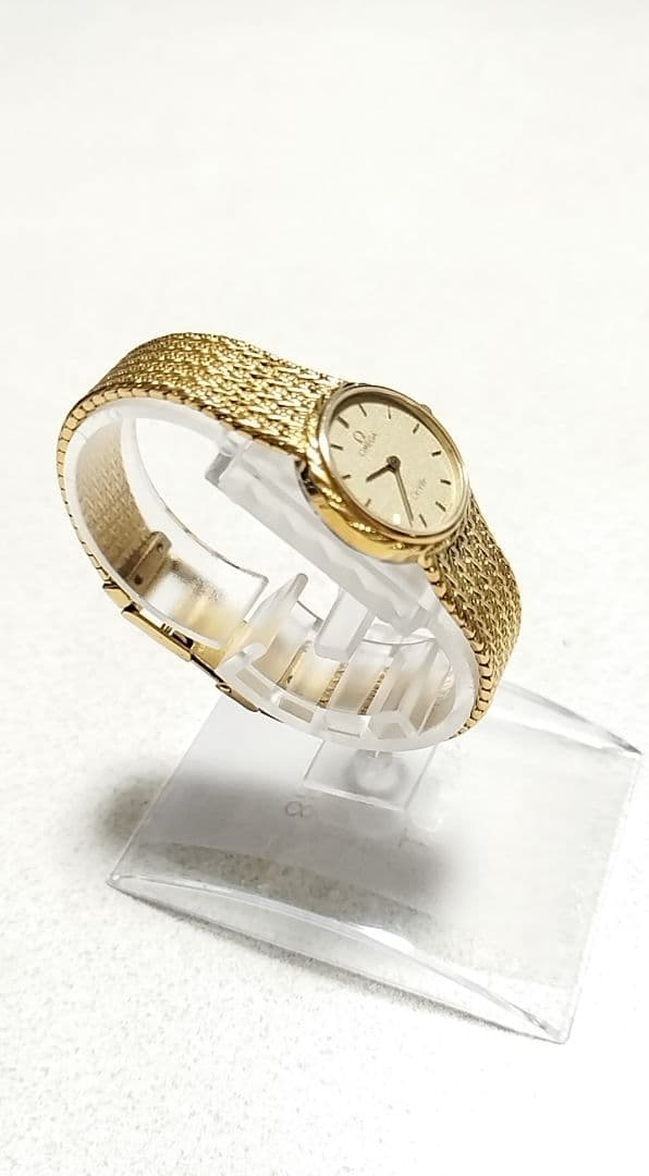 【極美品】OMEGA クォーツ 【GF 金張りケース／金張りメッシュベルト】