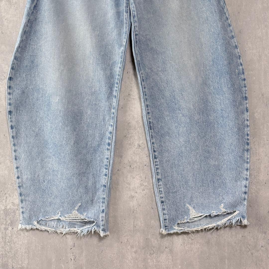 ウィムガゼット Whim Gazette ラインカーブデニム パンツ ブルー