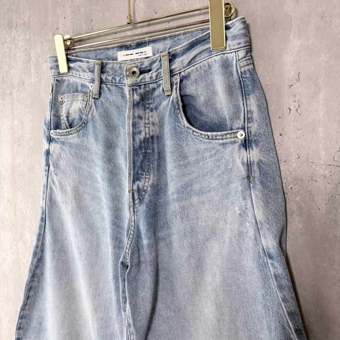 ウィムガゼット Whim Gazette ラインカーブデニム パンツ ブルー