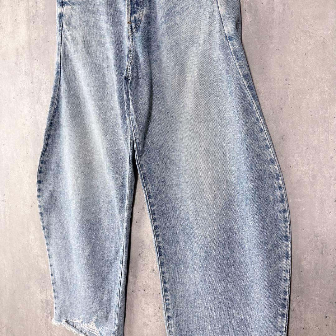 ウィムガゼット Whim Gazette ラインカーブデニム パンツ ブルー