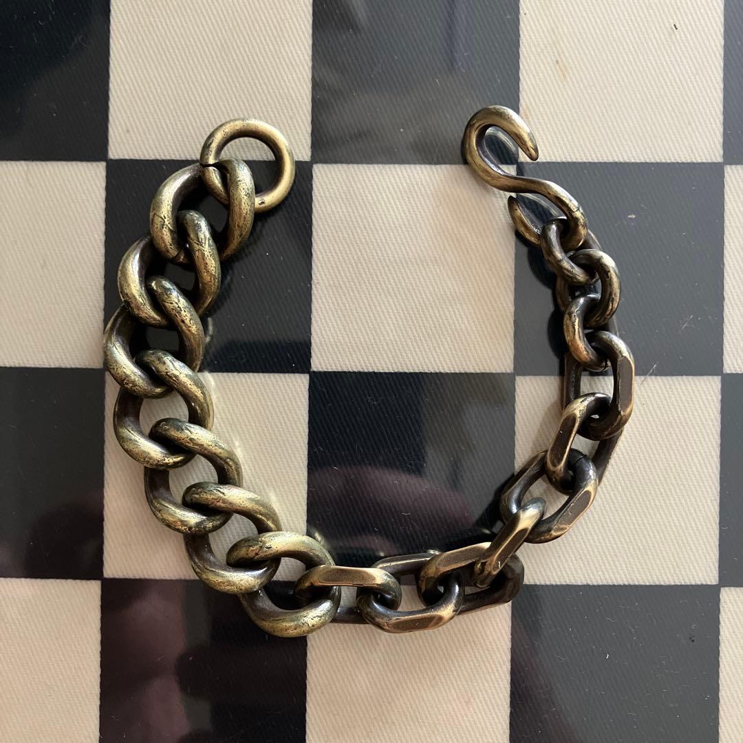 ブラス製 いぶし加工 3種チェーンブレスレット オリジナル品 オンリーワン