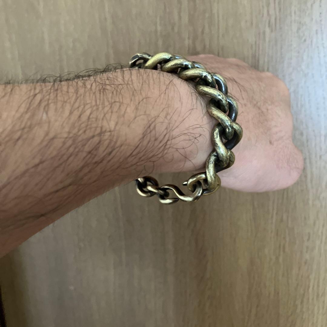 ブラス製 いぶし加工 3種チェーンブレスレット オリジナル品 オンリーワン