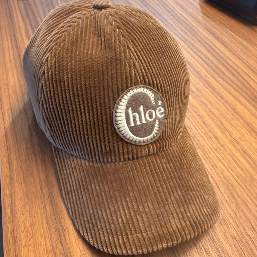 Chloé コーデュロイキャップ ブラウン