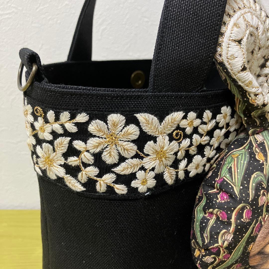 ゆ*ら様 コヤンイサムチョン　リバティ　インド刺繍リボン　帆布　Dカン横33縦2