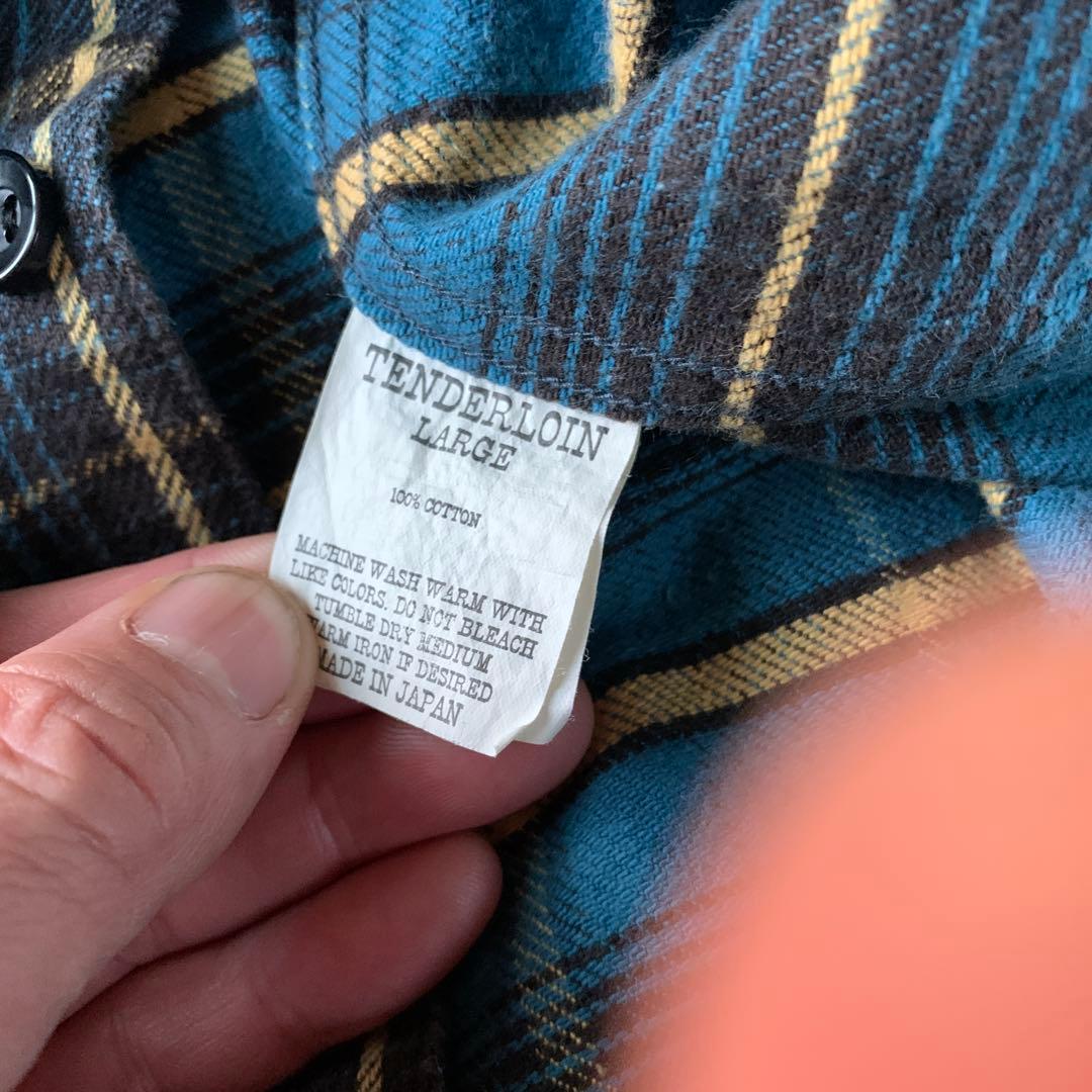 超美品　ヘビーフランネルシャツ　ターコイズブルー　Lサイズ　木村拓哉