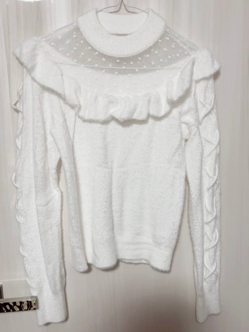 トップス meltie lovely shaggy knit white