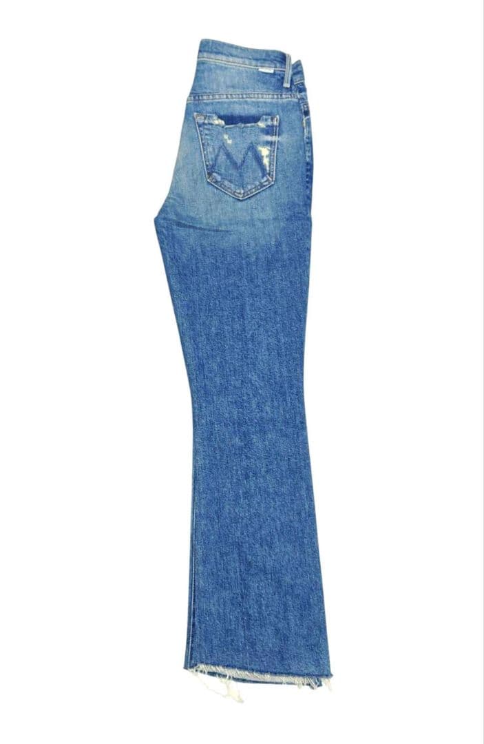 新品 MOTHER インサイダーCROP STEP フレイ 25 ブルー デニム