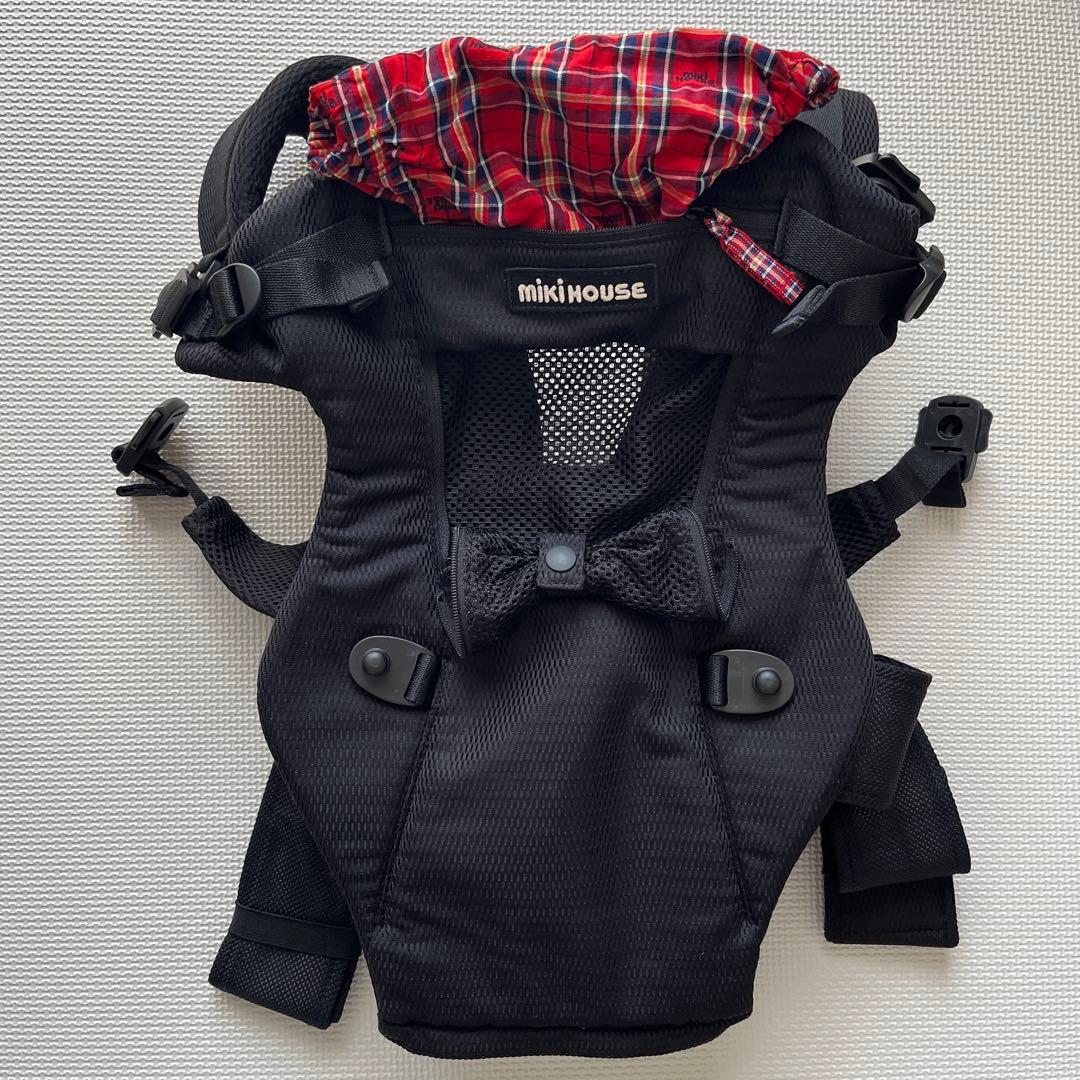 [極美品]最終お値下ミキハウス ファーストベビーキャリア 黒 BOX 保証書付