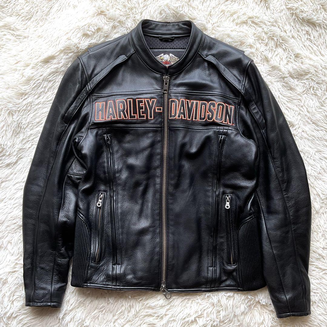 美品✨ハーレーダビッドソン　レザージャケット　シングルライダース　M 黒　現行