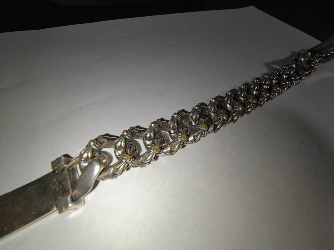 フローラルクロスIDブレスレット / ファンシーチェーン