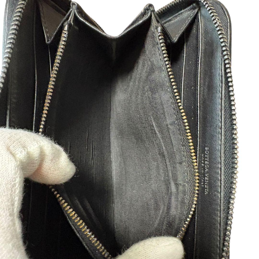 希少モデル　ボッテガヴェネタ ラウンドファスナー　長財布 イントレチャート 黒色