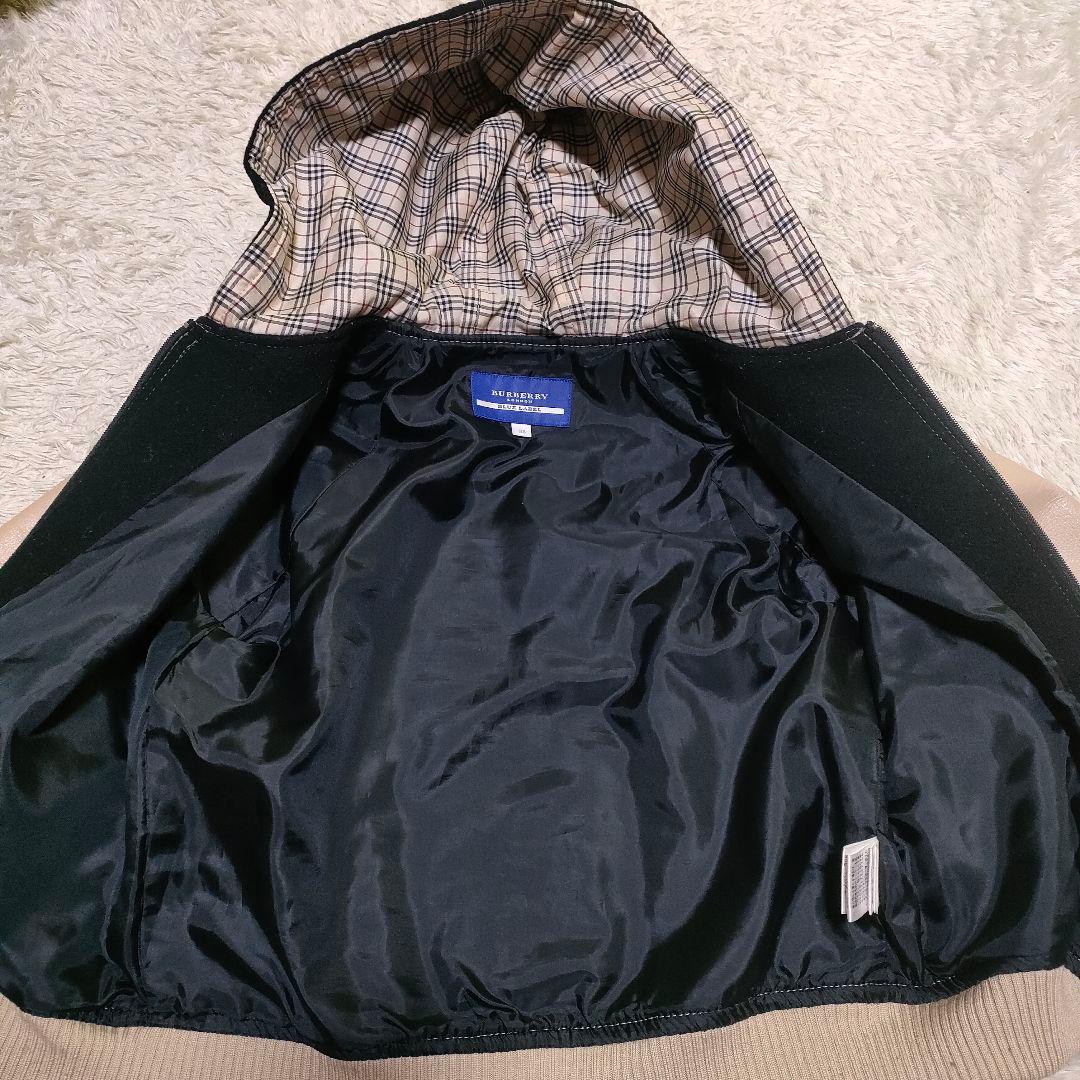 BURBERRY ジャケット レザー ノバチェック ウール 希少 バーバリー
