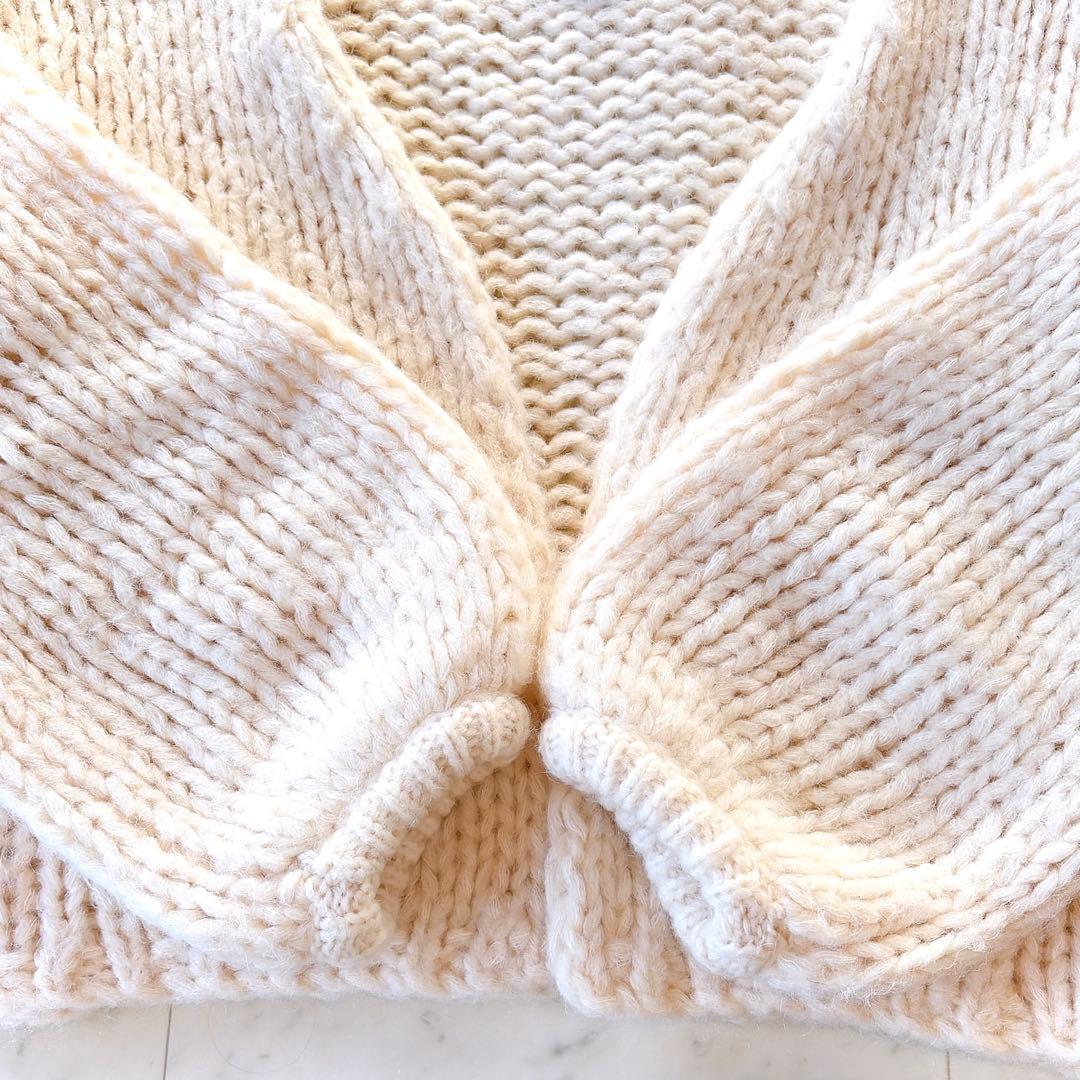 美品 ウィムガゼット モヘア混 ローゲージニットカーディガン パフスリーブ