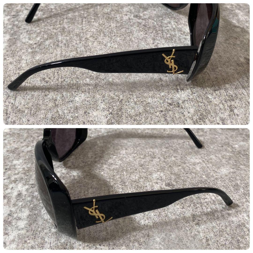 YSL イブサンローラン　サングラス　カサンドラ　ロゴ金具　ブラック　黒