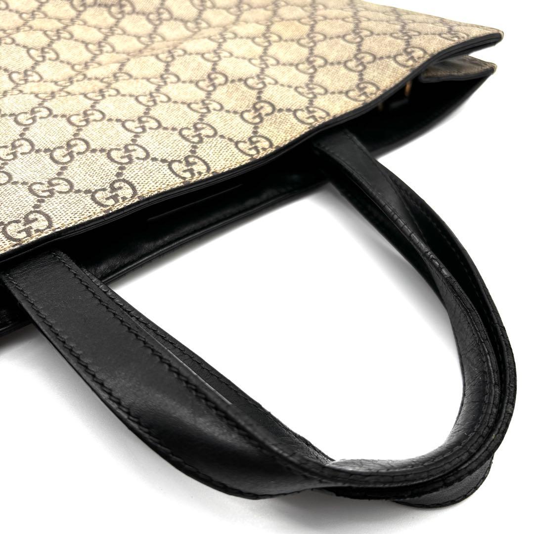 美品 グッチ 2way トートバッグ スネーク GG スプリーム 蛇 ベージュ