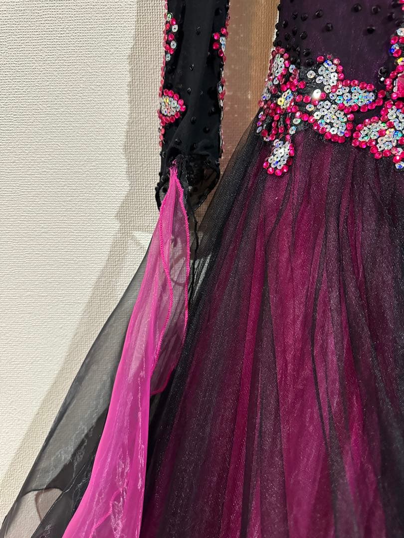 さ*餅様 社交ダンスドレス 黒と紫グラデーションLサイズ　VeRtigoヴァーテ