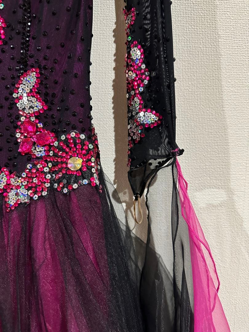 さ*餅様 社交ダンスドレス 黒と紫グラデーションLサイズ　VeRtigoヴァーテ