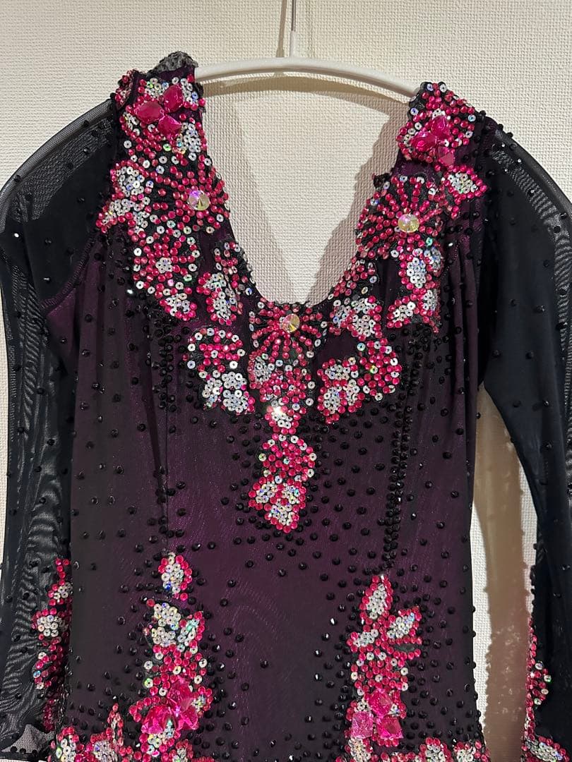 さ*餅様 社交ダンスドレス 黒と紫グラデーションLサイズ　VeRtigoヴァーテ