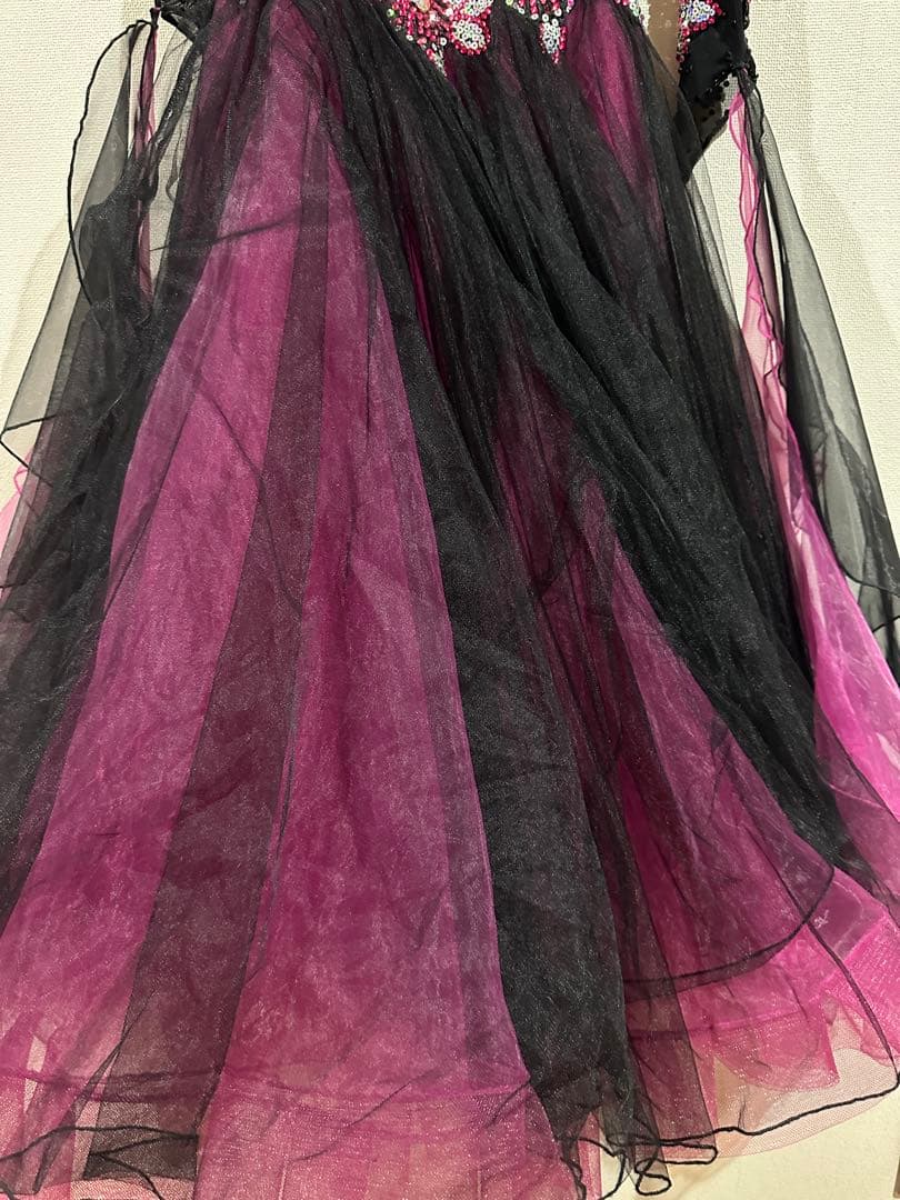 さ*餅様 社交ダンスドレス 黒と紫グラデーションLサイズ　VeRtigoヴァーテ