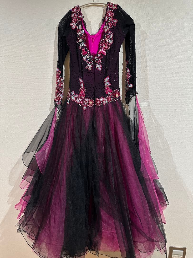 さ*餅様 社交ダンスドレス 黒と紫グラデーションLサイズ　VeRtigoヴァーテ
