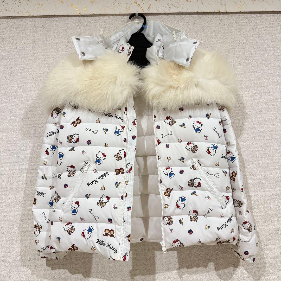 ココ様⭐︎Nina mew キティちゃん柄リアルファー付きダウンコート