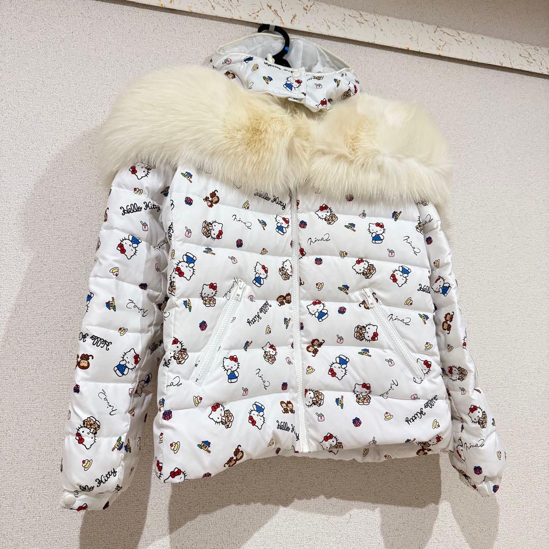 ココ様⭐︎Nina mew キティちゃん柄リアルファー付きダウンコート
