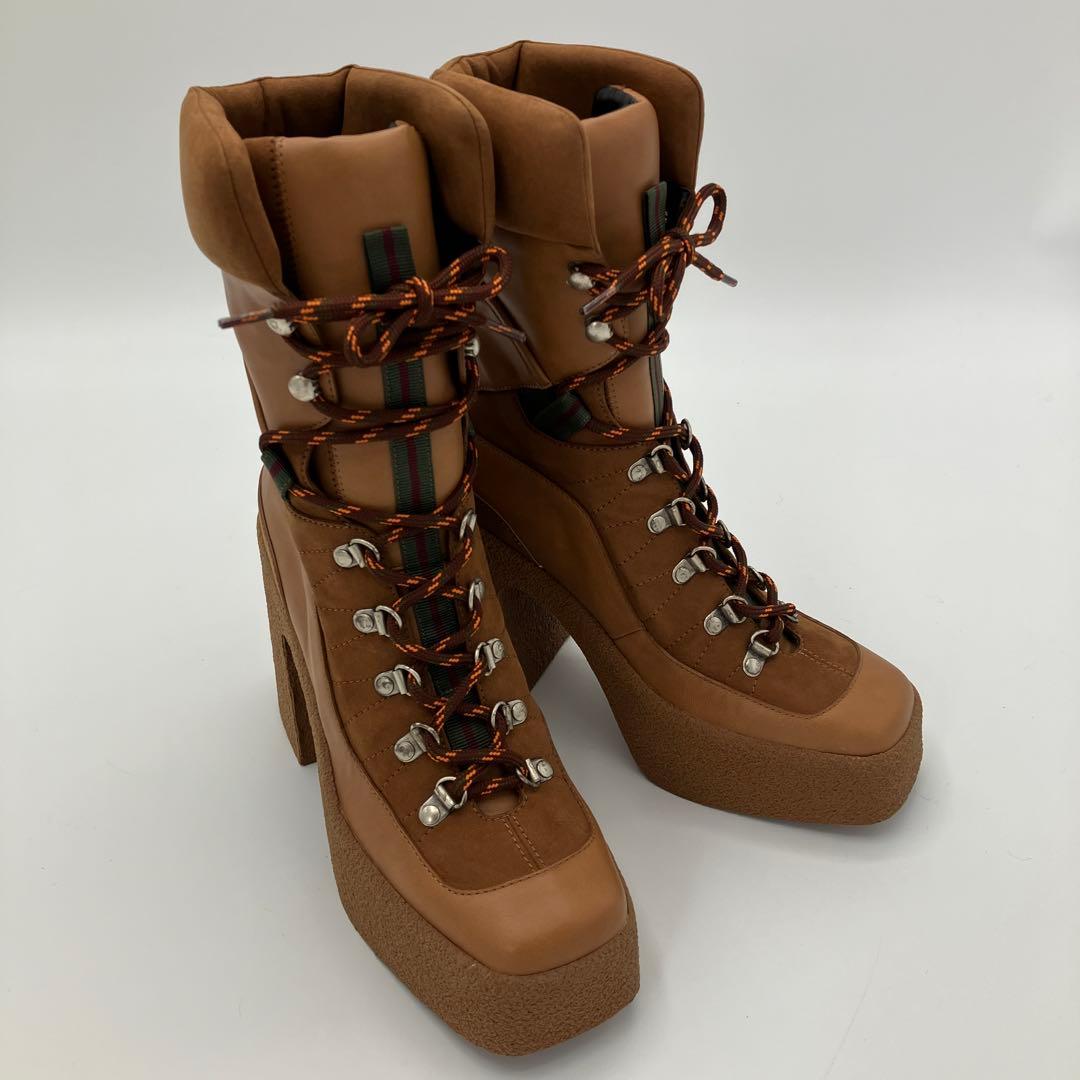 【美品】ステラマッカートニー レースアップ トレッキング ブーツ 38