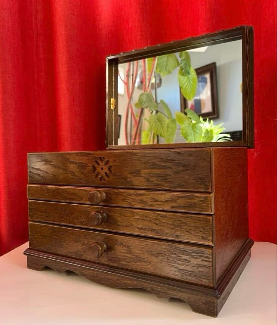 パリの雑貨屋　オーク材　ジュエリーボックス　4段　アクセサリーケース　モダン