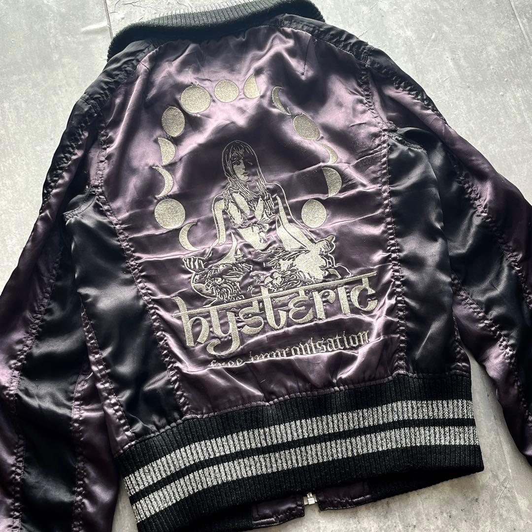 00s HYSTEIC GLAMOUR ガール 刺繍 短丈　スカジャン ムーン