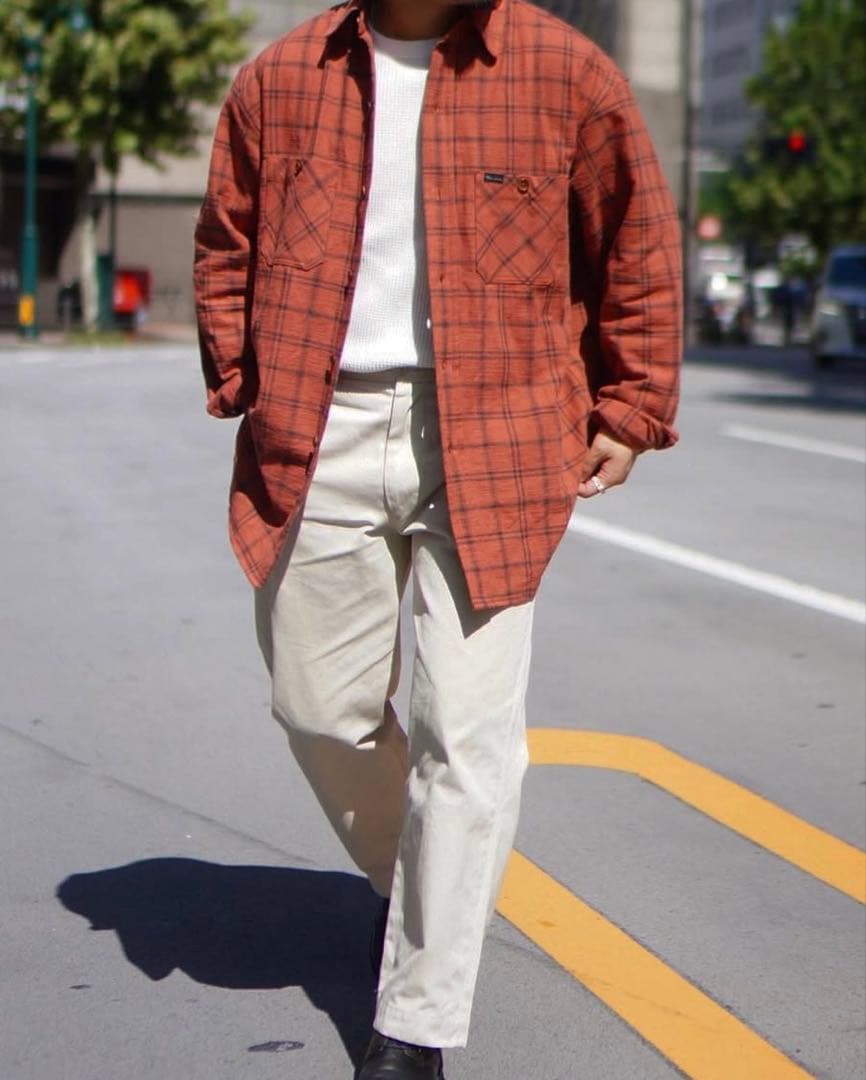 【time is on】PLAID HEAVY COTTON SHIRT