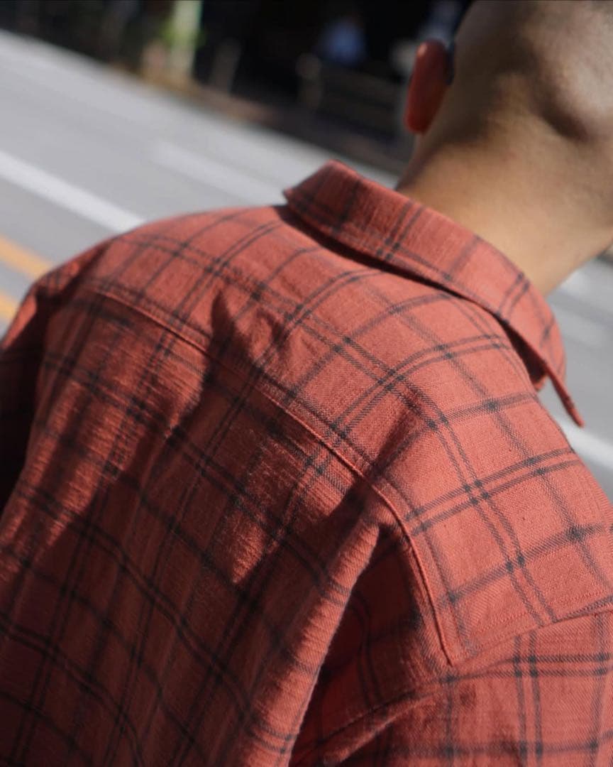 【time is on】PLAID HEAVY COTTON SHIRT