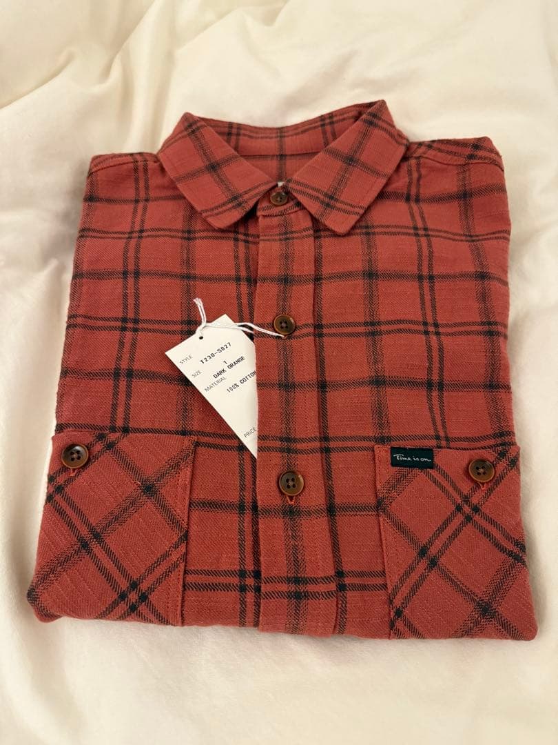 【time is on】PLAID HEAVY COTTON SHIRT