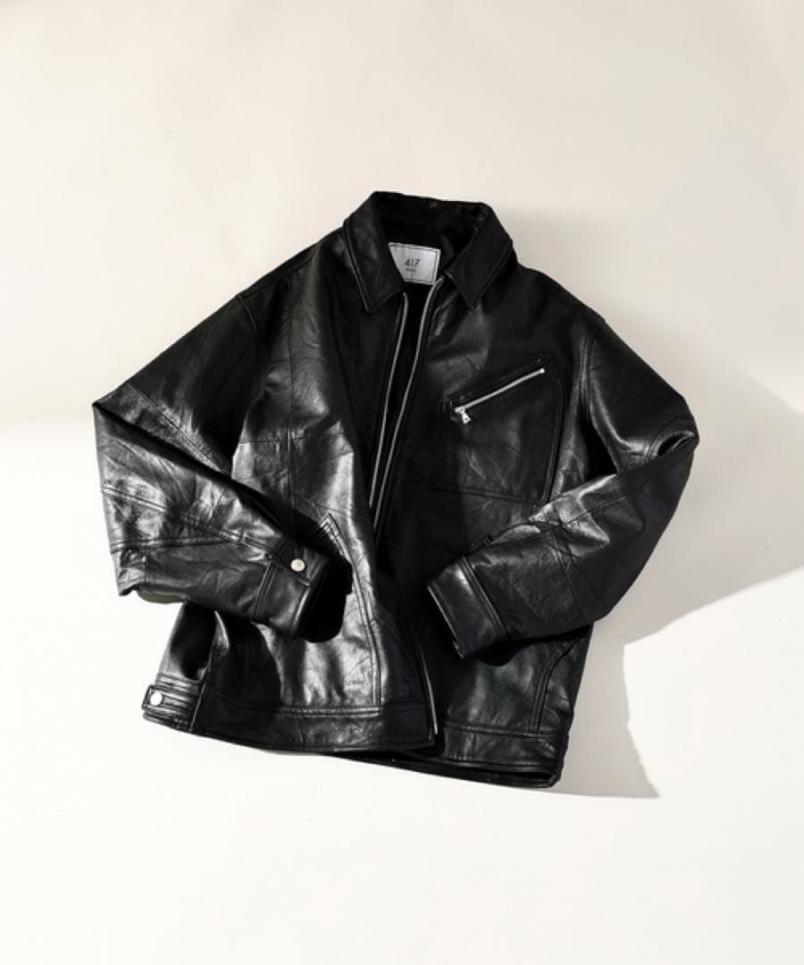 ジャケット・アウター EDIFICE UPCYCLE LETHER BLOUSON