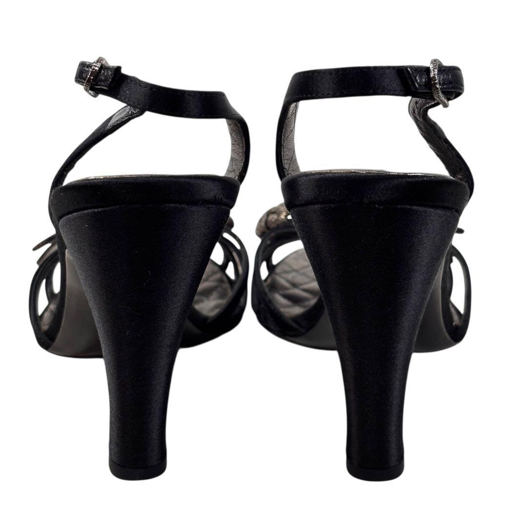 シャネル 37 24 サンダル マトラッセ ココマーク ブラック ビジュー