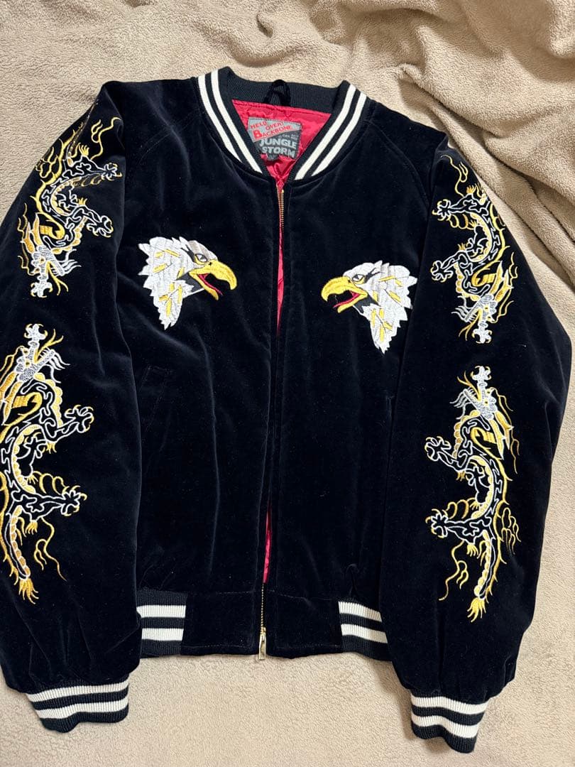 美品 別珍 横須賀 JUNGLE STORM 龍鷲 日本限定 スカジャン