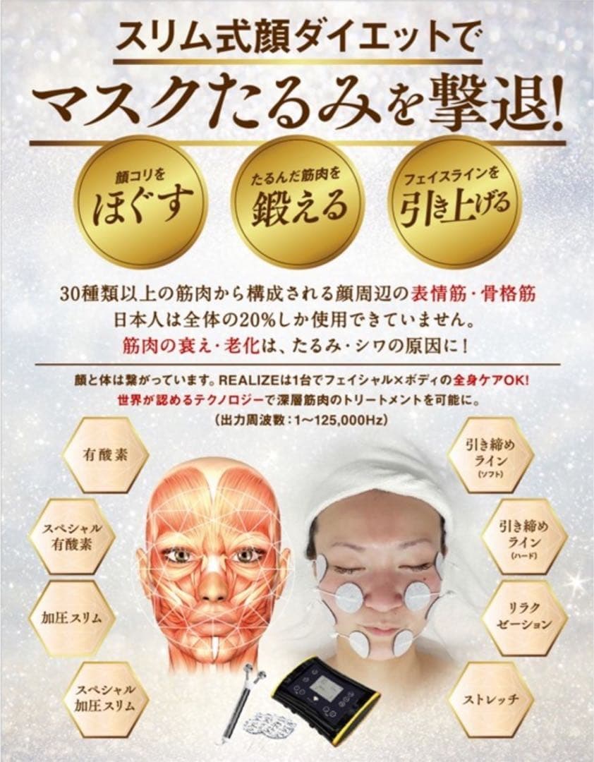 リアライズ　美顔器付　充電コード付