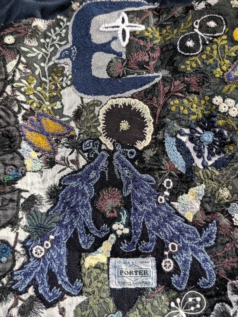 ガレ調《吉田カバンとWolf＆flower》藍染　ミナ　PJC　特大バック