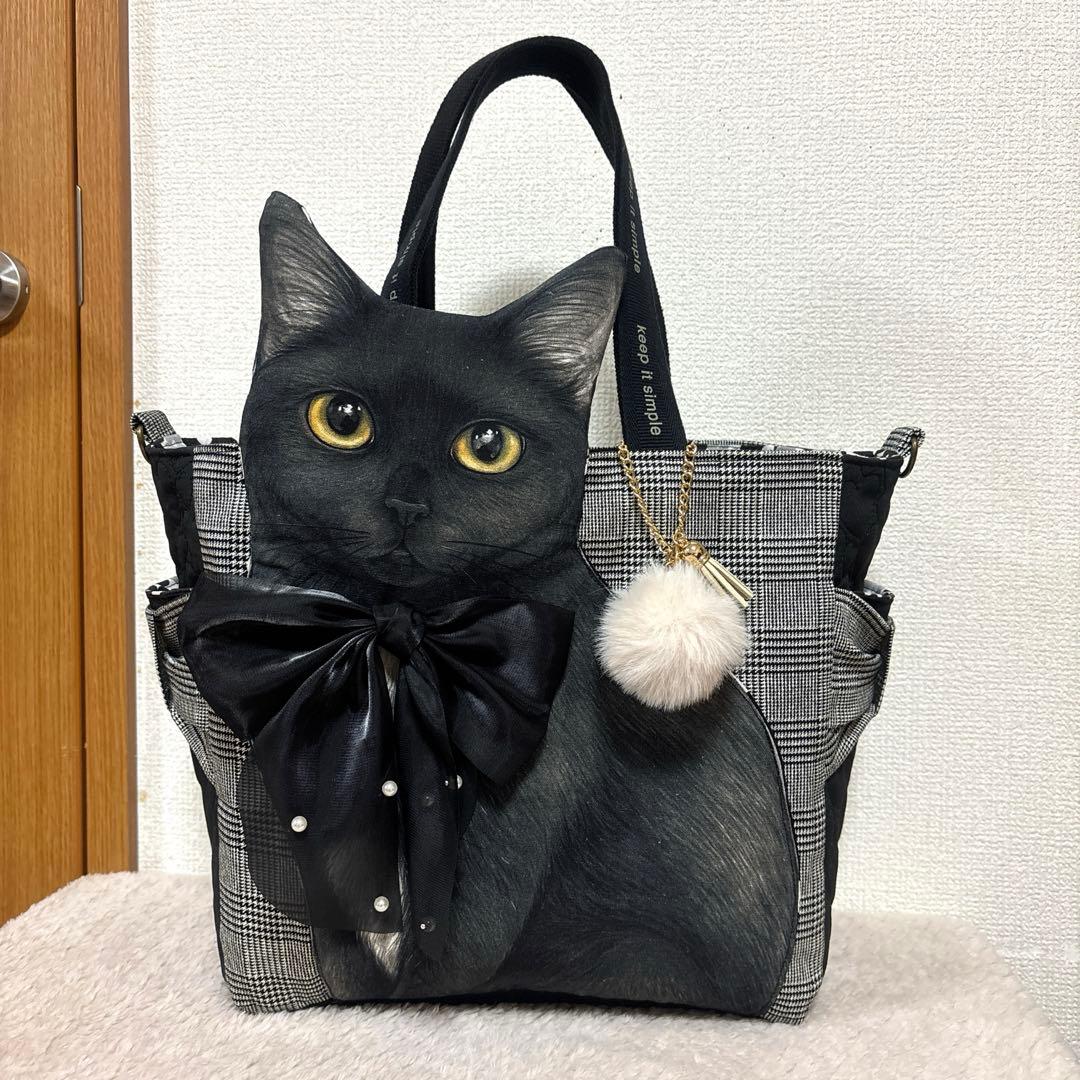 ゆ*ら様 コヤンイサムチョン　超Big黒猫ちゃんサイドポケットトート