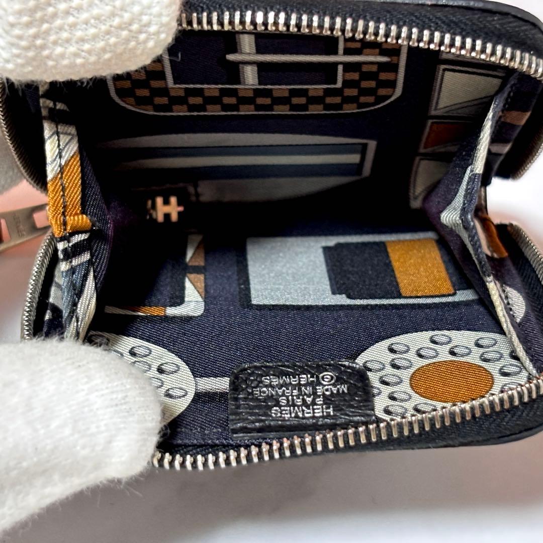 美品✨ エルメス アザップシルクイン コンパクト ケース 黒 O刻印 箱付