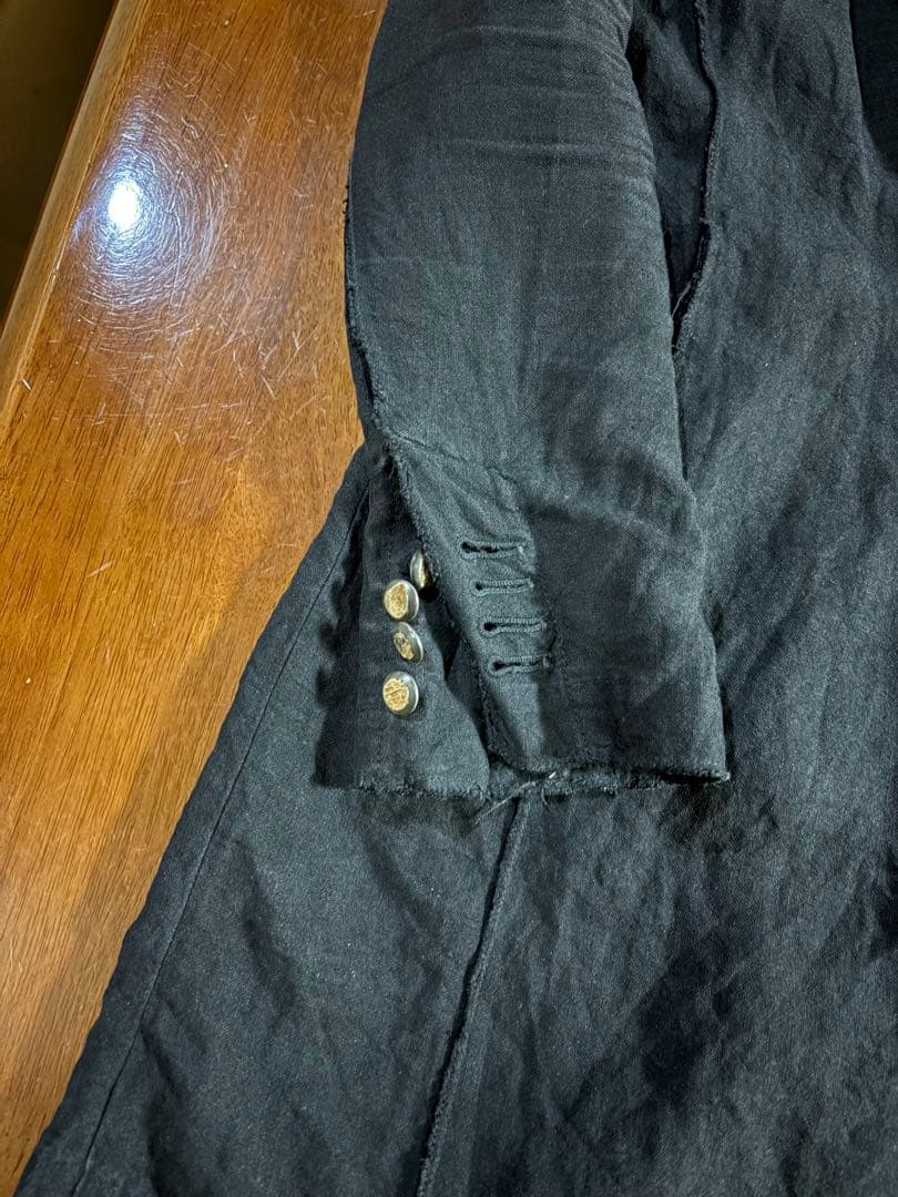 ファガッセン、リネン 黒 チェスター風コート ペイントスプラッシュ‼️