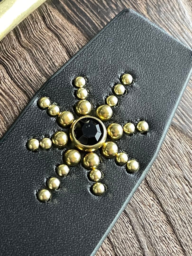 スタッズギャリソンベルト　牛ヌメ　真鍮　38mm HTC CALEE