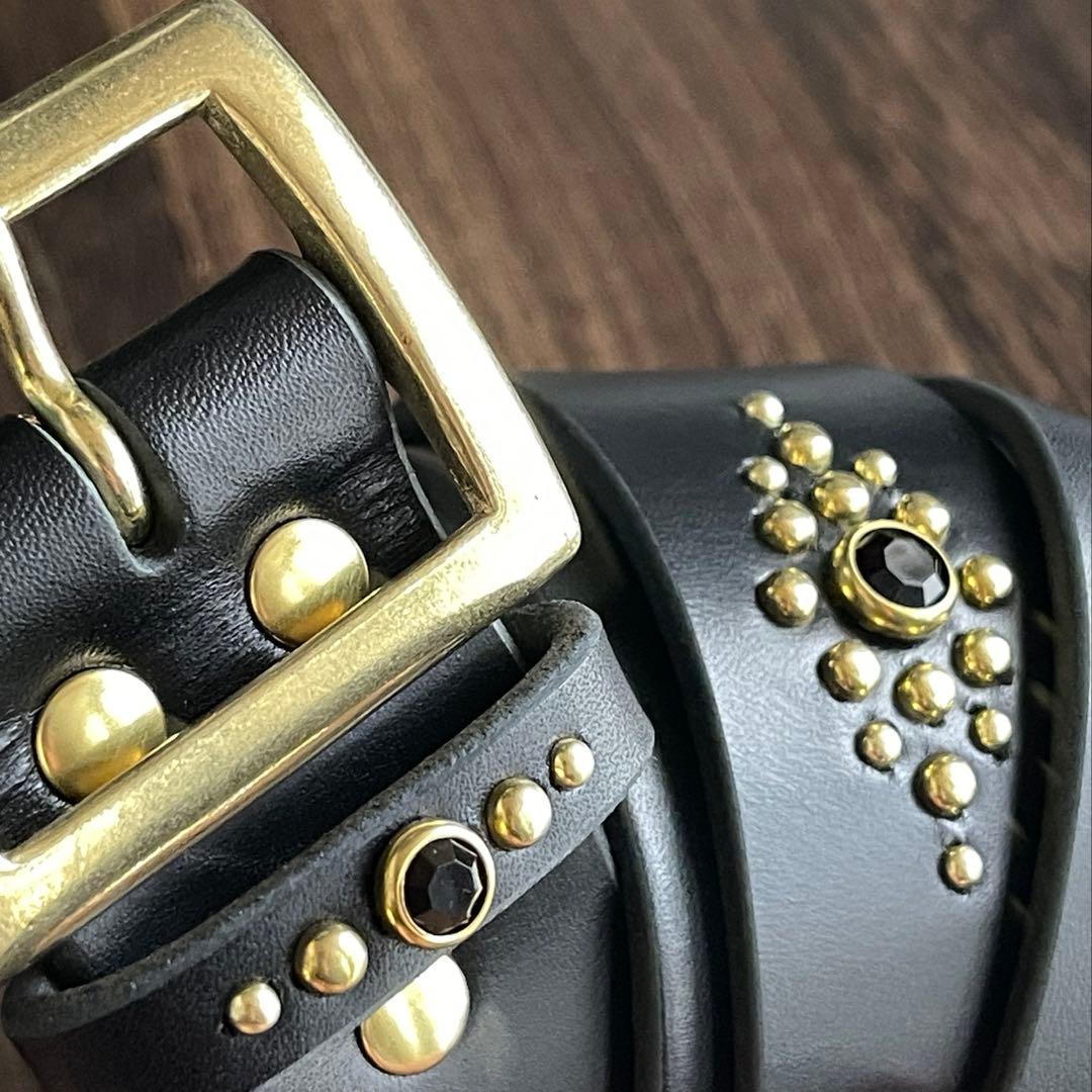 スタッズギャリソンベルト　牛ヌメ　真鍮　38mm HTC CALEE