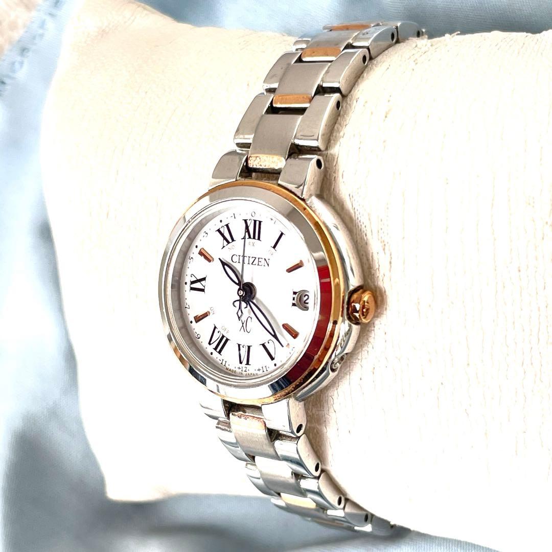 極美品❣クロスシー xC　電波ソーラーH060　ハッピーフライト　白文字盤　稼働