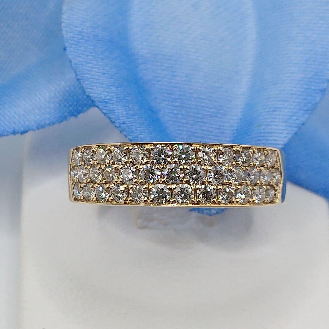 美佐様0.6カラット K18 天然ダイヤモンドリング 3列 18金