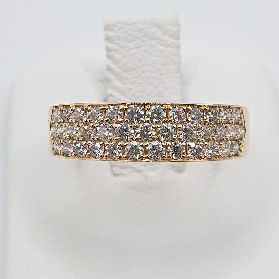 美佐様0.6カラット K18 天然ダイヤモンドリング 3列 18金