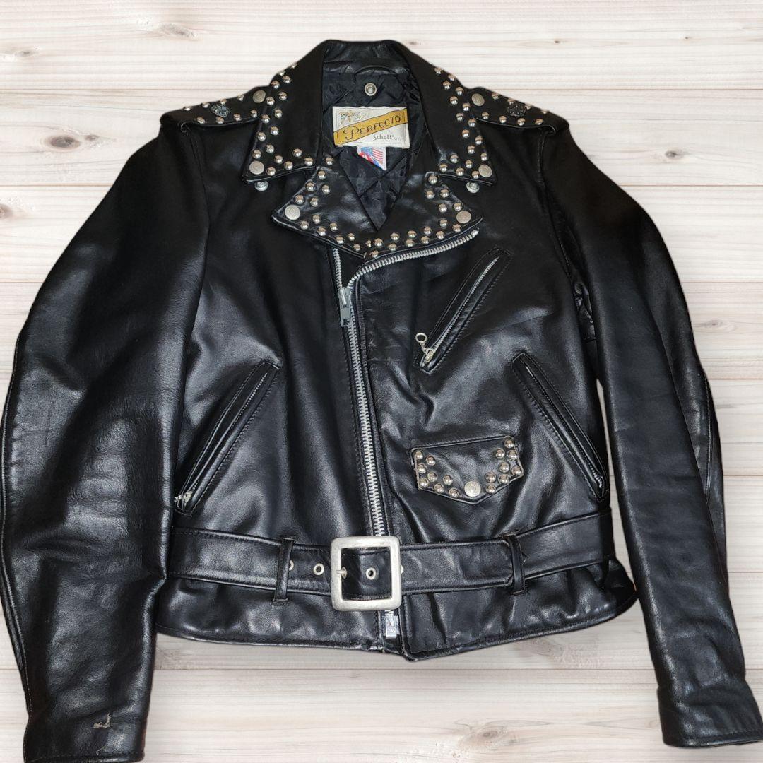 SHOT　ライダースジャケット　レザージャケット　ダブル　618 スタッズ　36